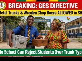 GES Directs SHS to Stop Denying Boarding Students Accommodation Over Metal Trunks, Wooden Chop Boxes